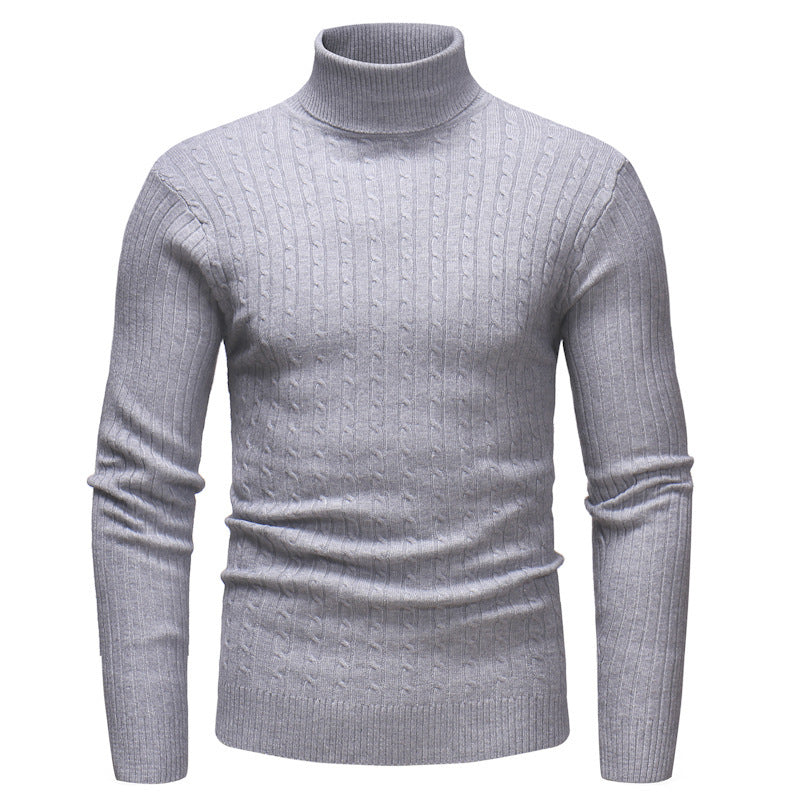 Herren Hochwertiger Rollkragenpullover mit strukturiertem Zopfmuster Aliams