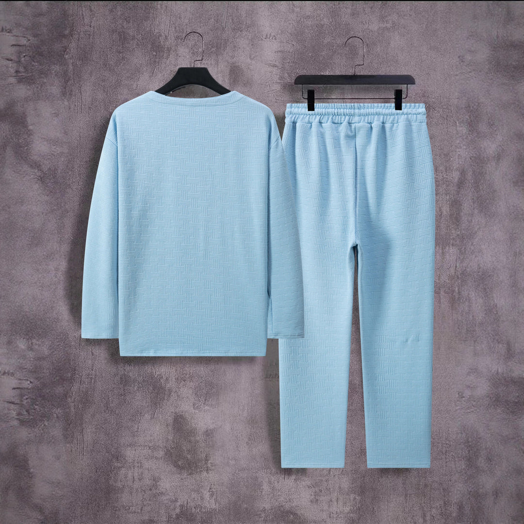 Herren gemütlicher Lounge-Anzug mit V-Ausschnitt Aliams