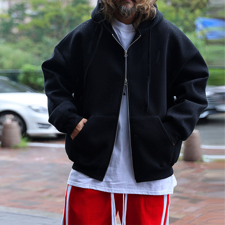 Herren gestepptes Oversized Hoodie mit innovativen Taschen Aliams