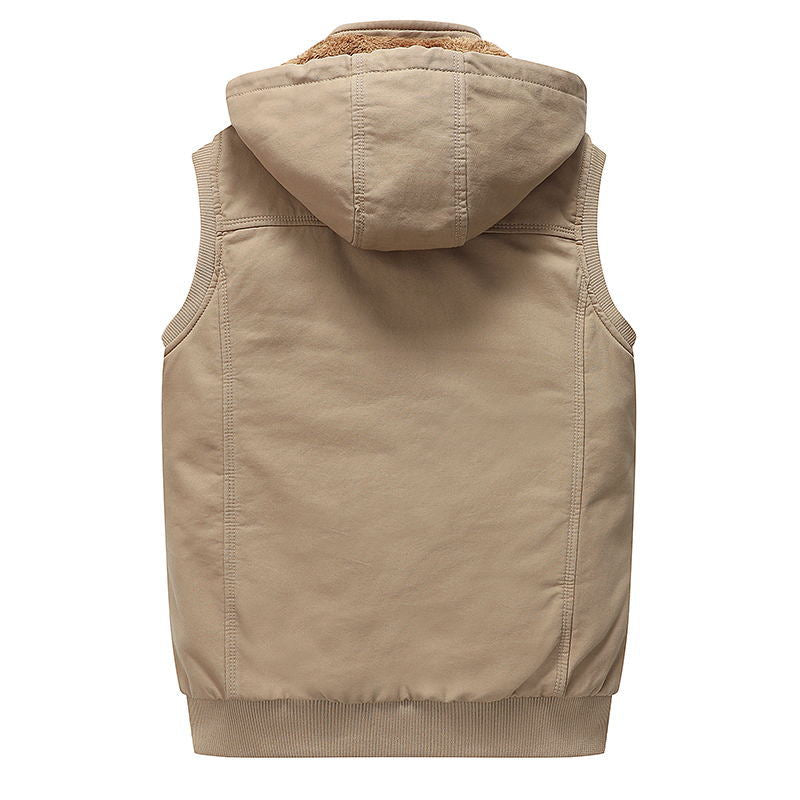 Herren Steppweste mit Kapuze und kuscheligem Innenfutter Aliams