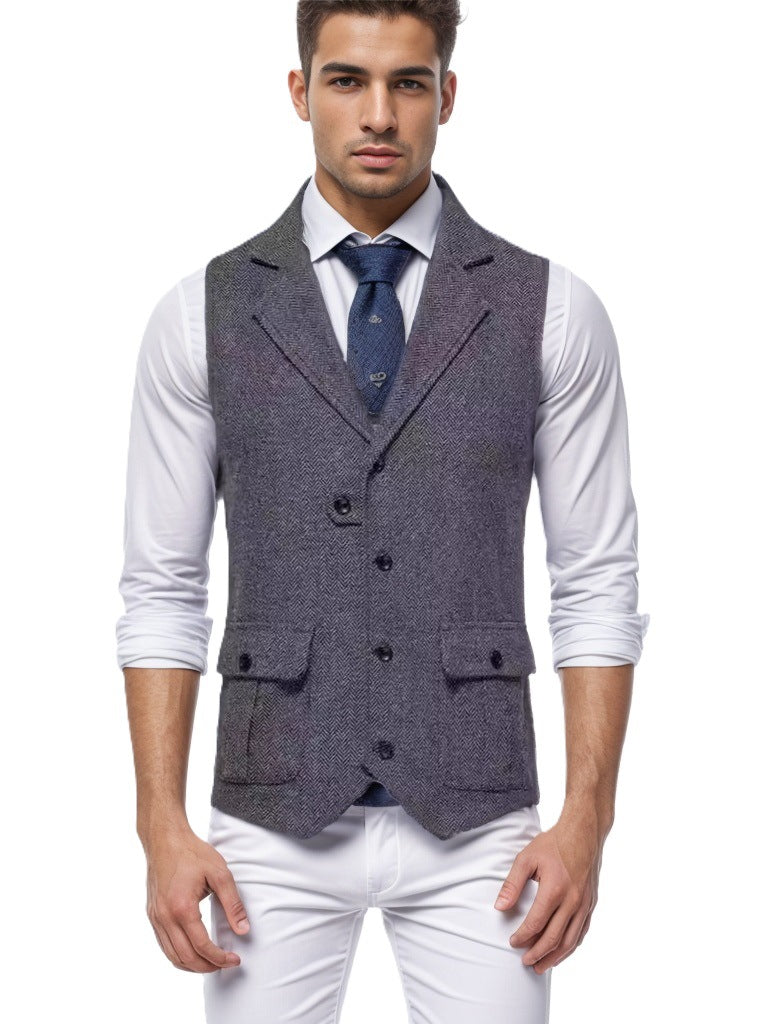 Herren elegante Weste im Hahnentrittmuster Aliams