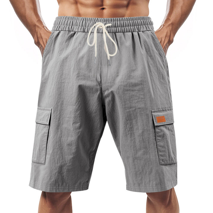 Herren praktische Cargo-Shorts mit elastischem Bund und seitlichen Taschen Aliams