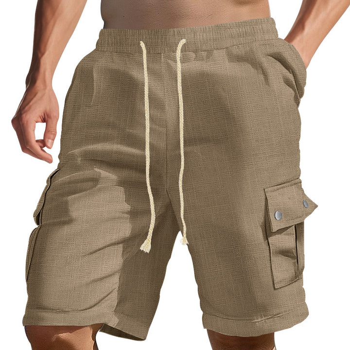 Herren Cargo-Shorts mit seitlichen Taschen und verstellbarem Kordelzug Aliams