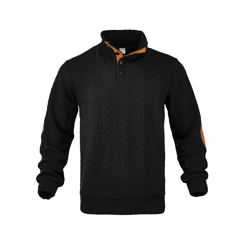 Herren Strickpullover mit hohem Kragen und modischem Zopfdesign Aliams