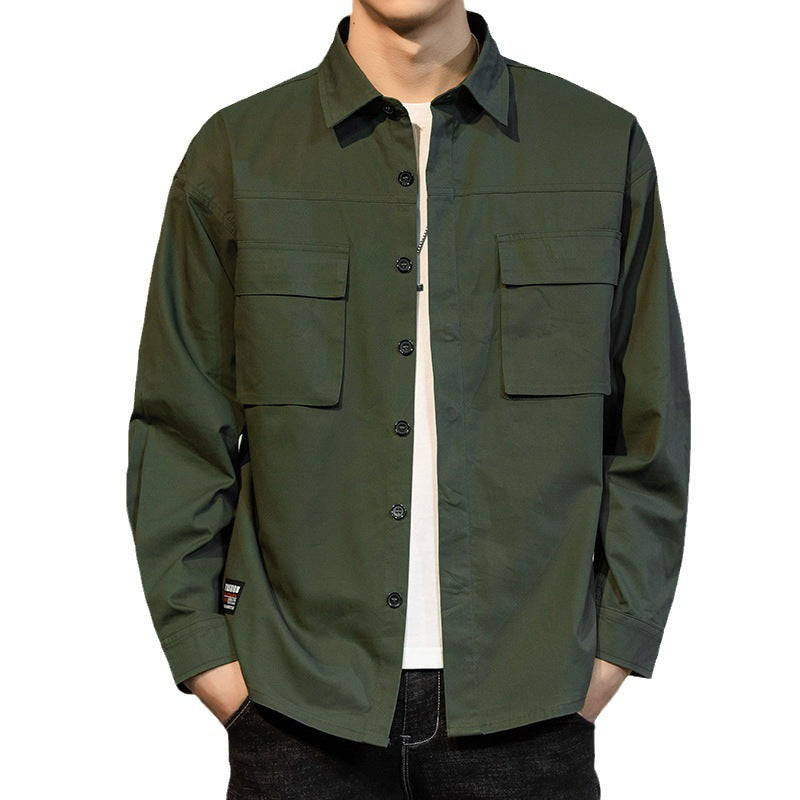 Herren robuste Utility-Hemdjacke mit praktischen Brusttaschen Aliams