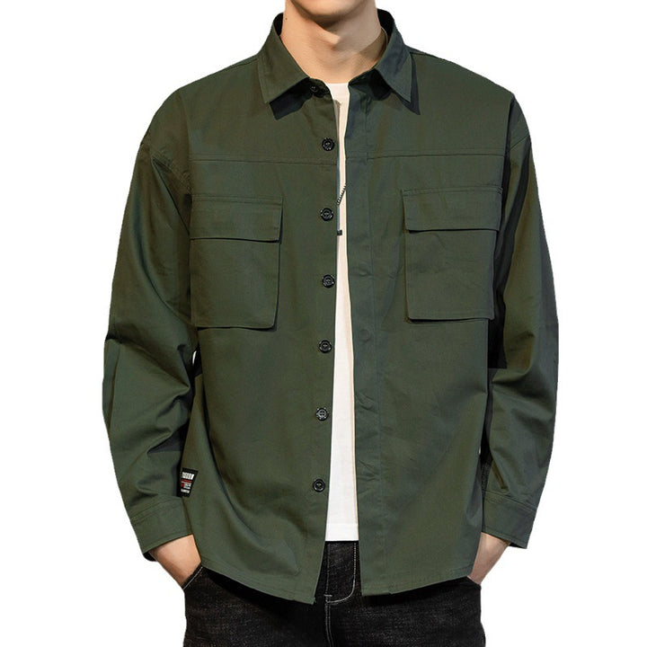 Herren robuste Utility-Hemdjacke mit praktischen Brusttaschen Aliams