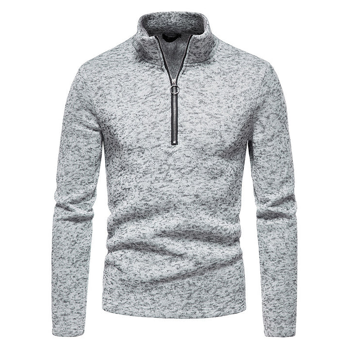 Herren sportlicher Pullover mit hohem Kragen und innovativem Reißverschluss Aliams