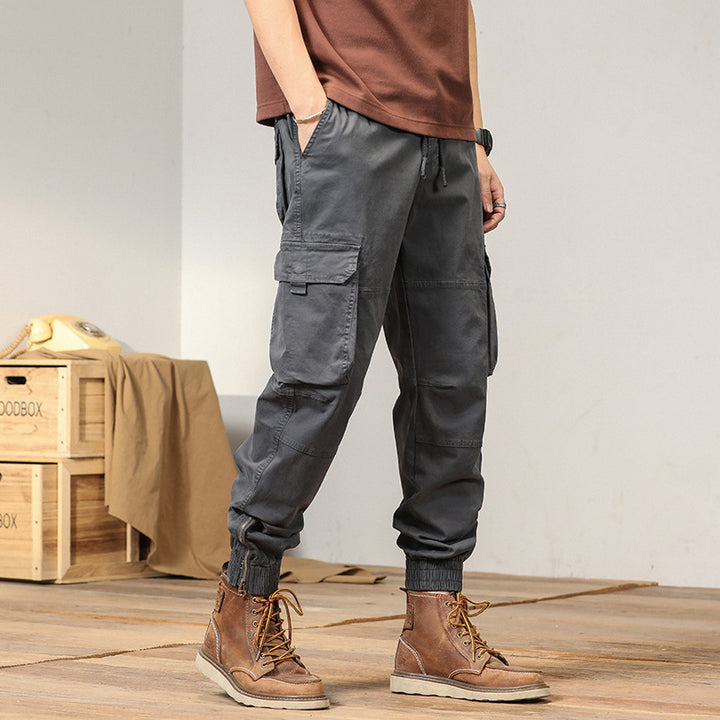 Herren vielseitige Maxcargo-Hose im urbanen Stil mit elastischem Bund und mehreren Taschen Aliams