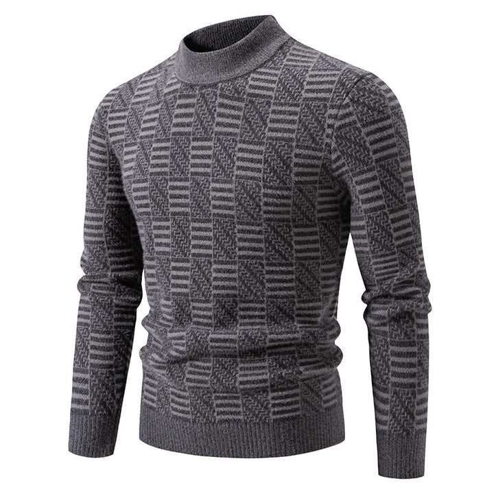 Herren Strickpullover mit strukturiertem Design und hohem Kragen Aliams