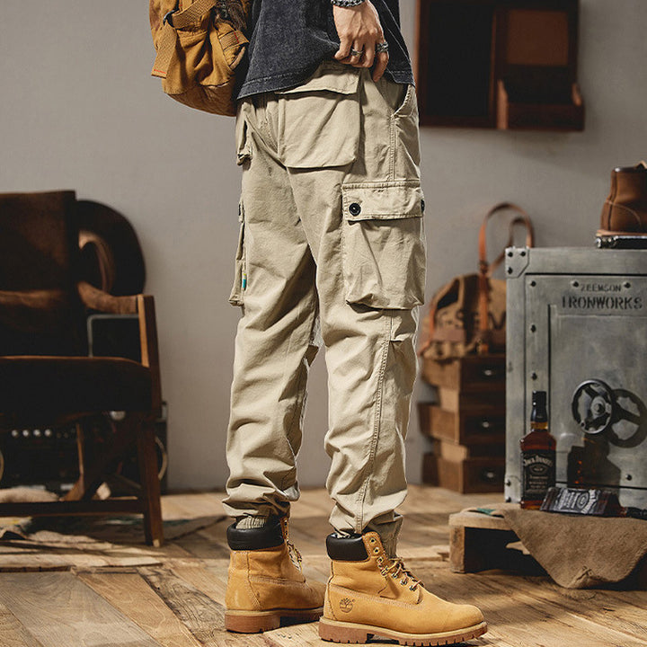 Herren Cargohose mit elastischem Bund und mehreren praktischen Taschen Aliams