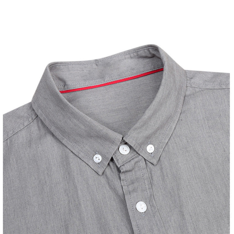 Herren Denim Langarmhemd mit modernem Schnitt und Brusttasche Aliams