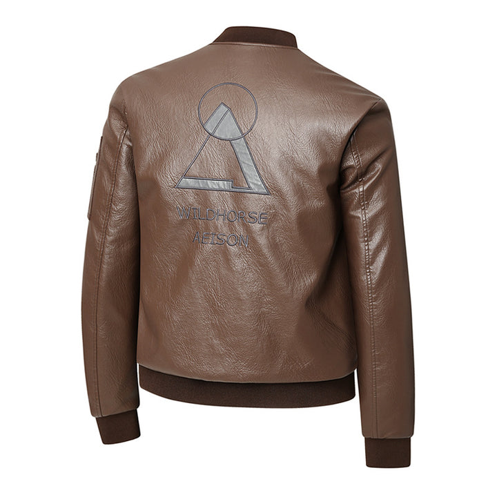 Herren Kunstleder Bomberjacke Aliams