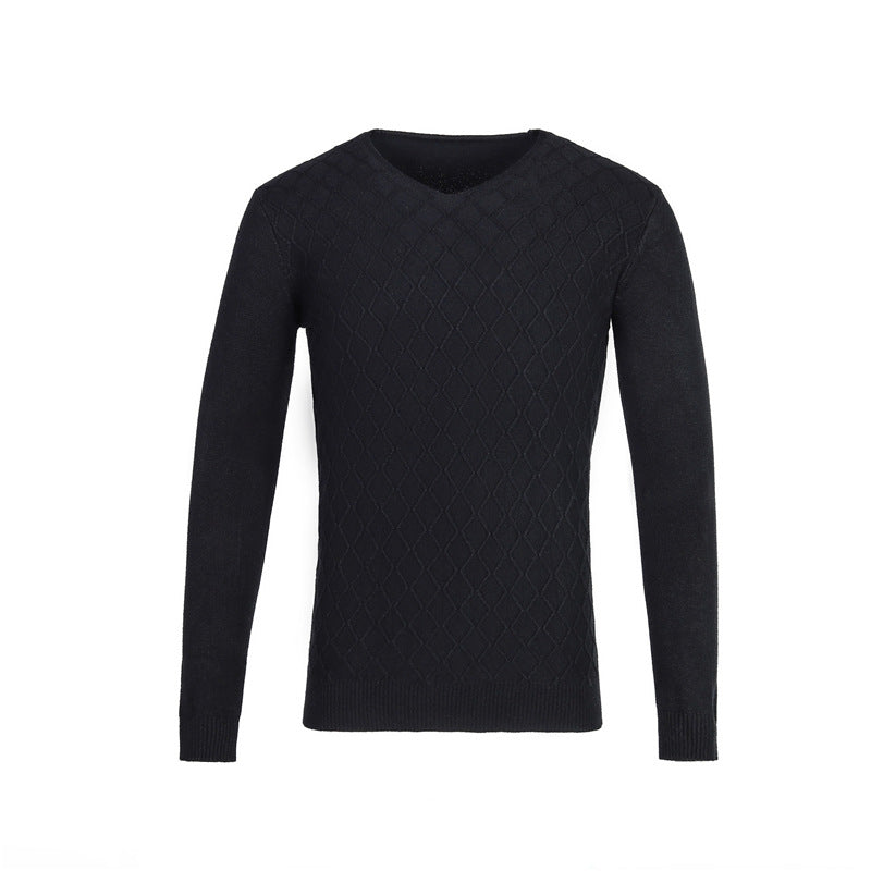 Herren V-Ausschnitt Pullover mit Strukturmuster Aliams