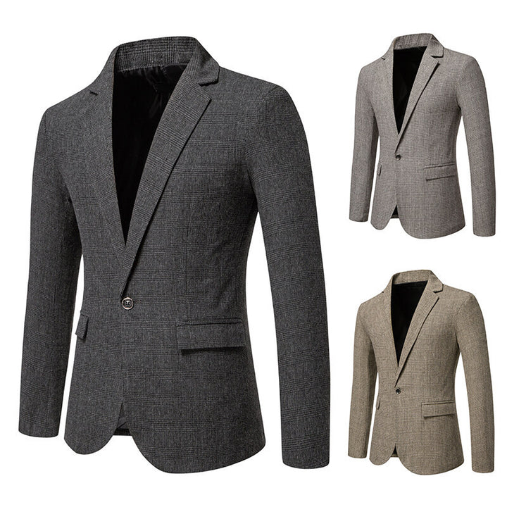 Herren eleganter Blazer mit feinem Karomuster Aliams