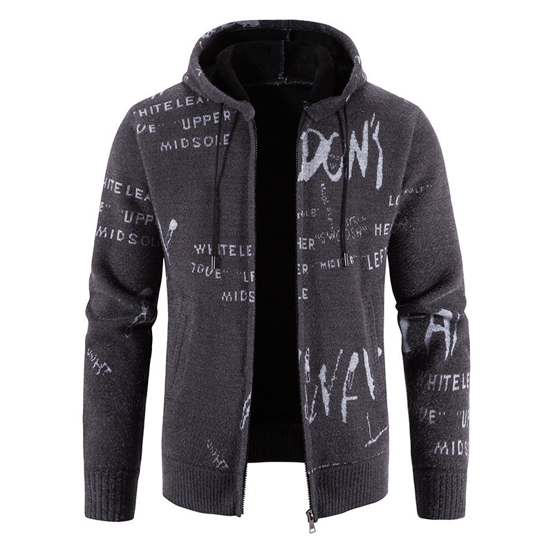 Herren Kapuzenjacke mit grafischem Print und hochelastischen Eigenschaften Aliams