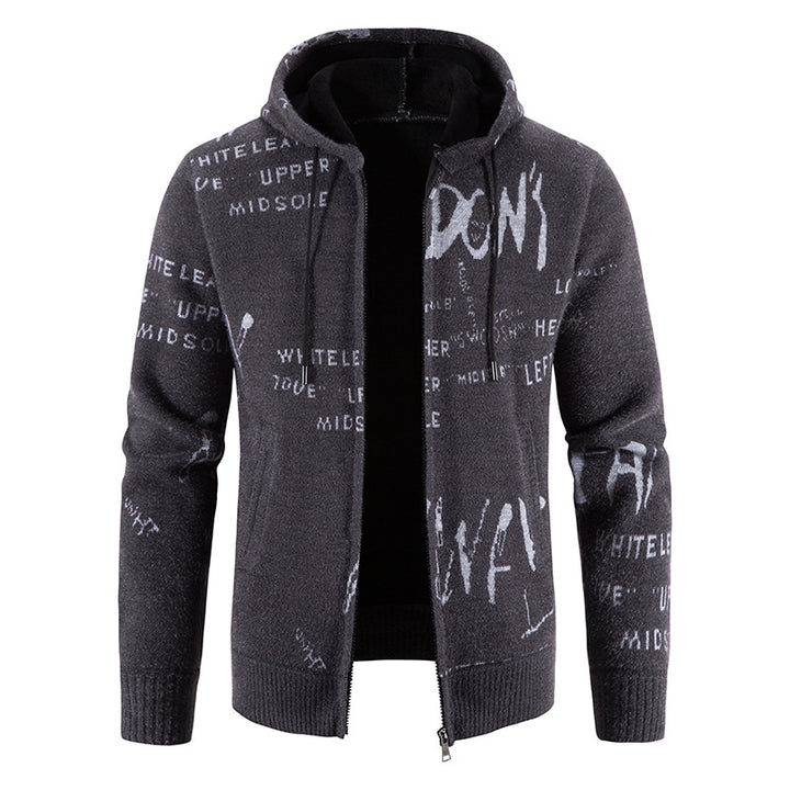 Herren Kapuzenjacke mit grafischem Print und hochelastischen Eigenschaften Aliams