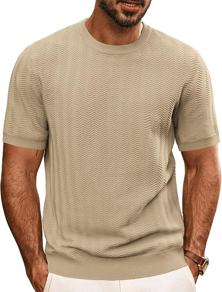 Herren strukturiertes Rundhals T-Shirt Aliams