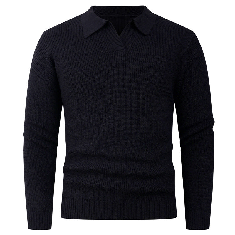Herren eleganter Strickpullover mit modernem V-Ausschnitt und strukturiertem Design Aliams