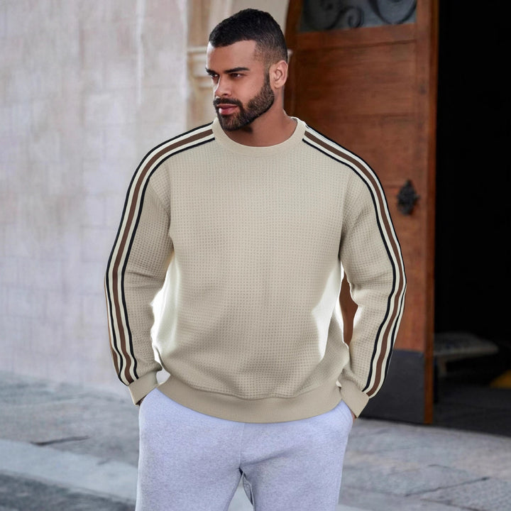 Herren Sportlicher Sweatshirt mit strukturierter Oberfläche und modernen Streifen Aliams