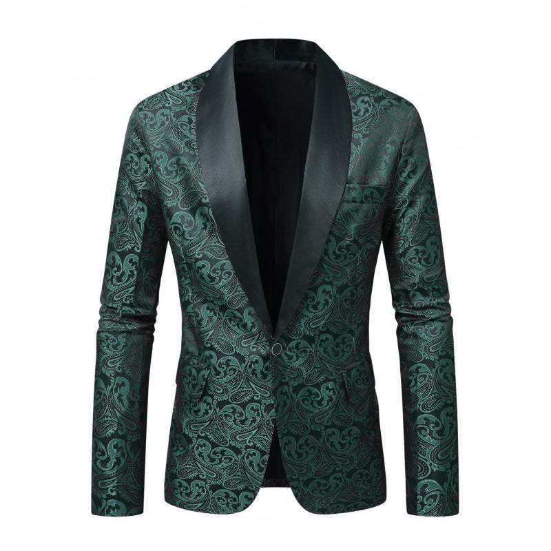 Herren Glamouröser Jacquard Smokingblazer mit Satinlapel Aliams
