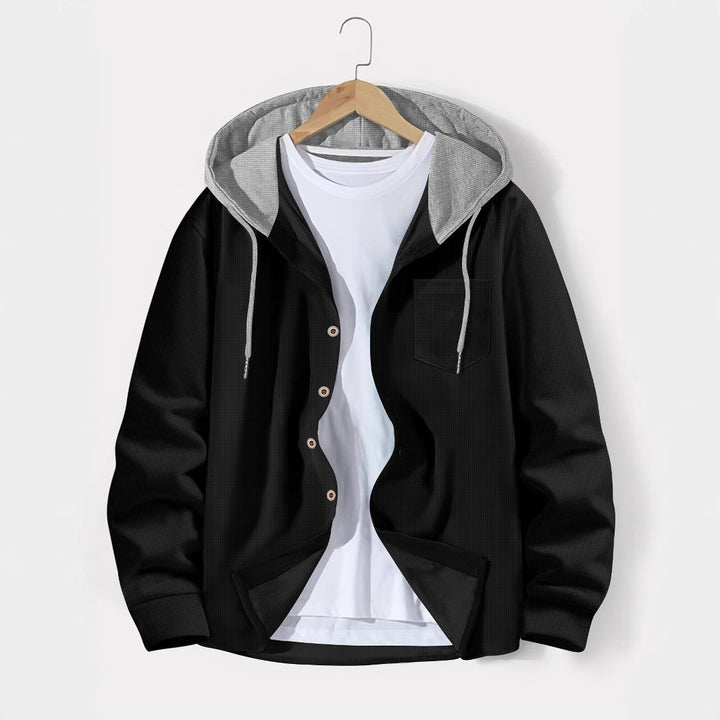 Herren vielseitiges Kapuzenshirt mit strukturierter Oberfläche und praktischer Brusttasche Aliams