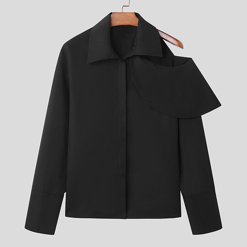 Damen Modische Bluse mit asymmetrischem Kragen und hochwertiger Verarbeitung Aliams