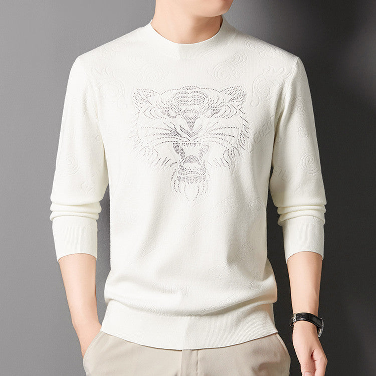 Herren Strickpullover mit einzigartigem Löwenmotiv Aliams