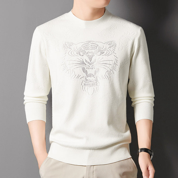 Herren Strickpullover mit einzigartigem Löwenmotiv Aliams