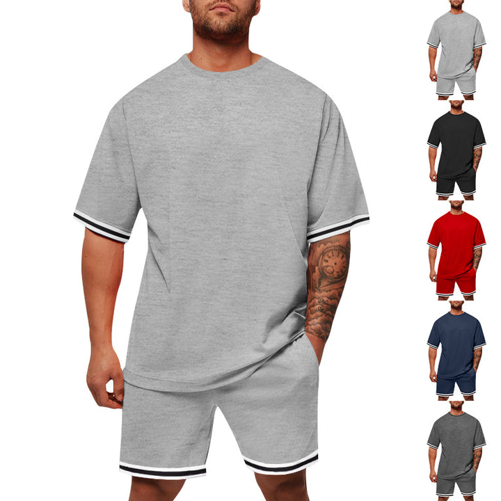 Herren Sportliches Kurzarm-Set mit Kontrastdetails Aliams