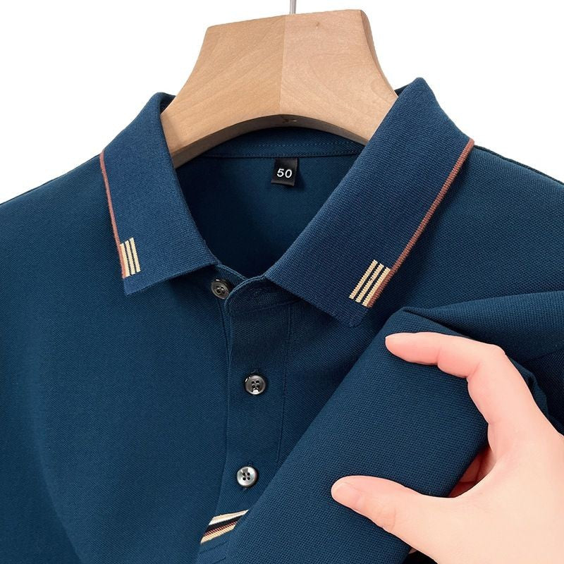 Herren Poloshirt mit strukturierter Piqué-Oberfläche und eleganten Kontrastdetails Aliams
