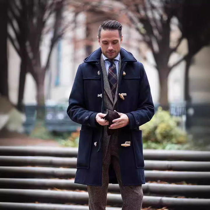 Herren eleganter Dufflecoat aus hochwertiger Wolle Aliams