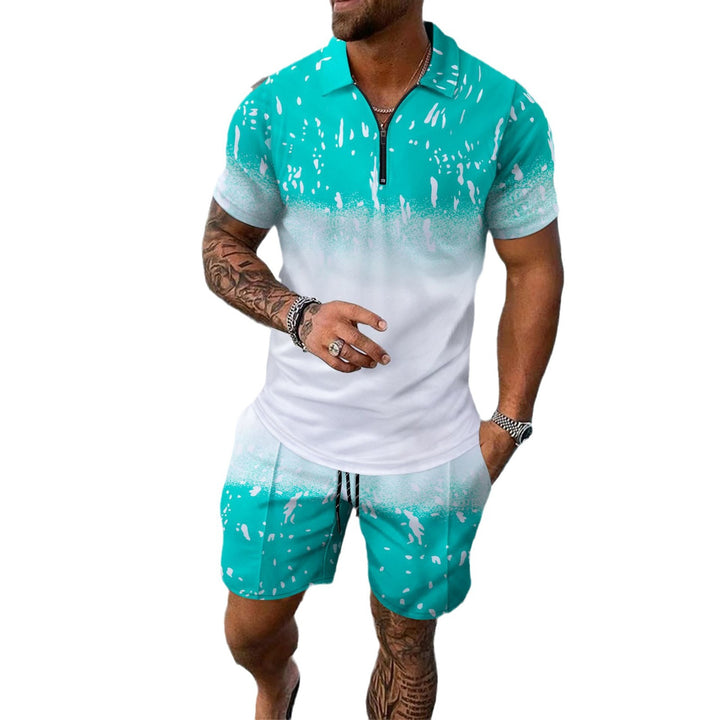 Herren Sportliches Kurzarmhemd und Shorts Set Aliams