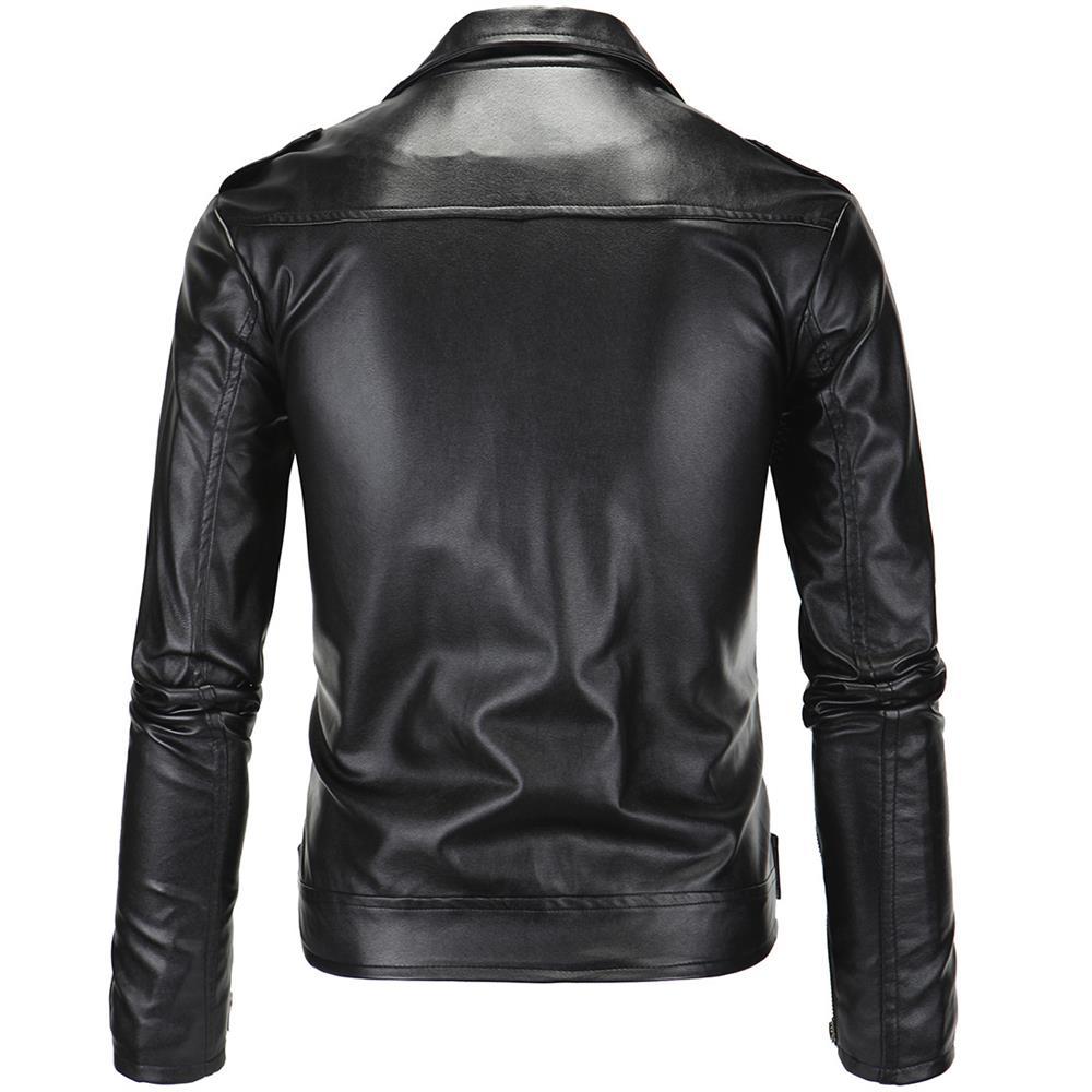 Herren stylische Bikerjacke aus hochwertigem Kunstleder Aliams