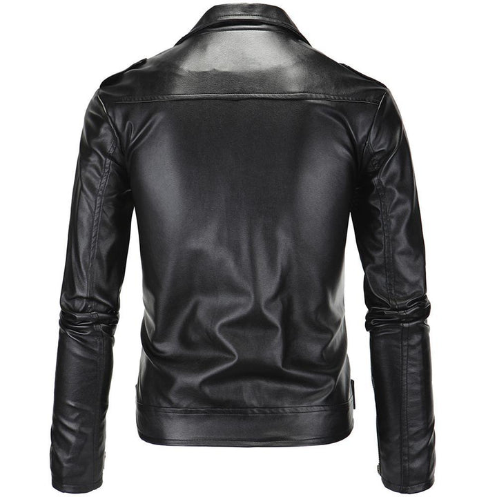 Herren stylische Bikerjacke aus hochwertigem Kunstleder Aliams