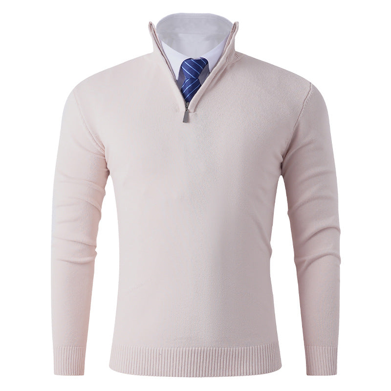 Herren eleganter Stehkragenpullover mit Reißverschluss Aliams