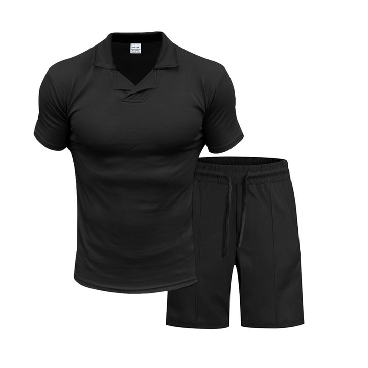 Herren Sport-Anzug mit komfortablem Kurzarm-Oberteil und bequemen Shorts Aliams