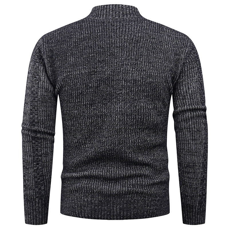Herren Freizeit Strickjacke mit hohem Kragen und modernem Zipper Aliams