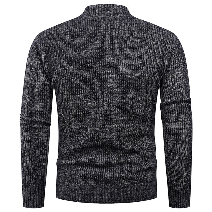 Herren Freizeit Strickjacke mit hohem Kragen und modernem Zipper Aliams