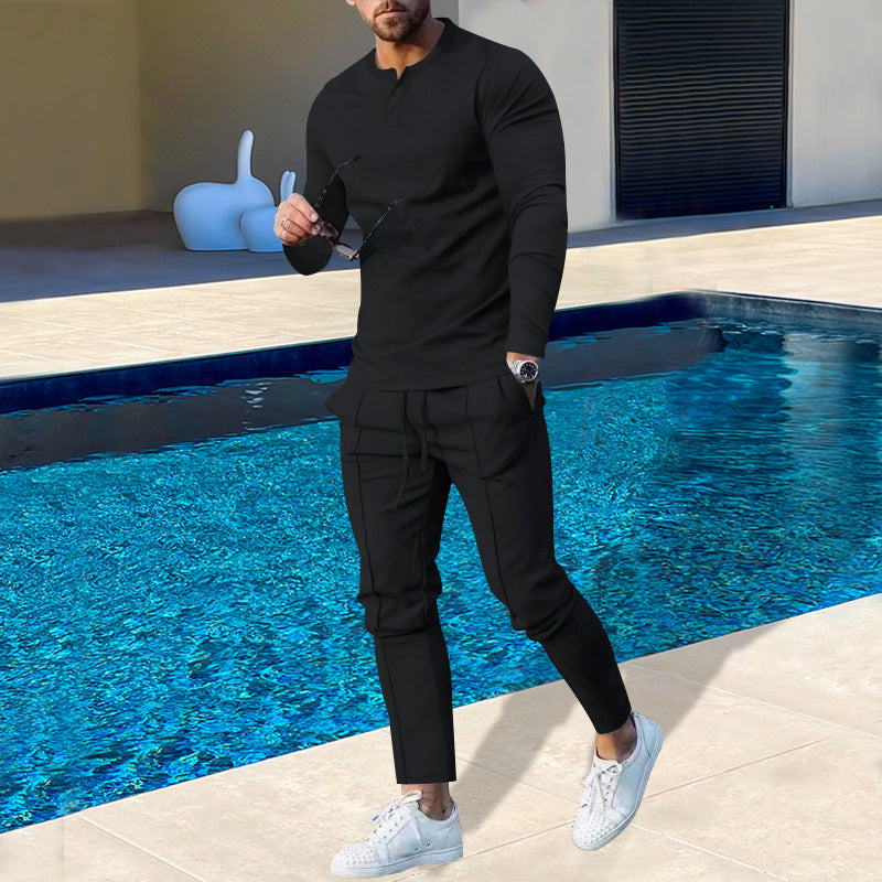 Herren Baumwoll-Jogginganzug mit atmungsaktiven Eigenschaften und modischem Schnitt Aliams