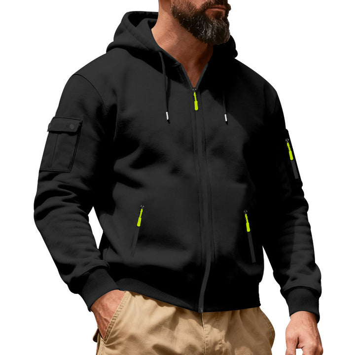 Herren sportlicher Hoodie mit praktischen Reißverschlusstaschen Aliams