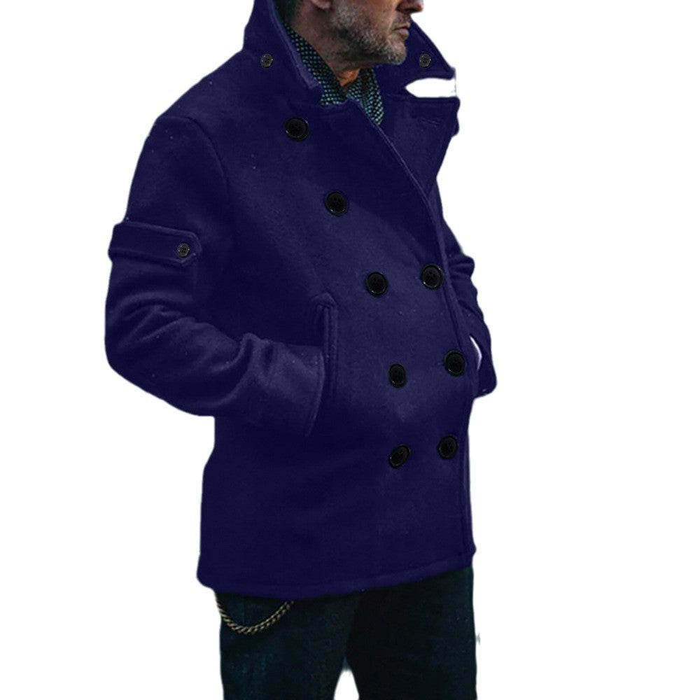 Herren eleganter Mantel mit doppelter Knopfleiste Aliams