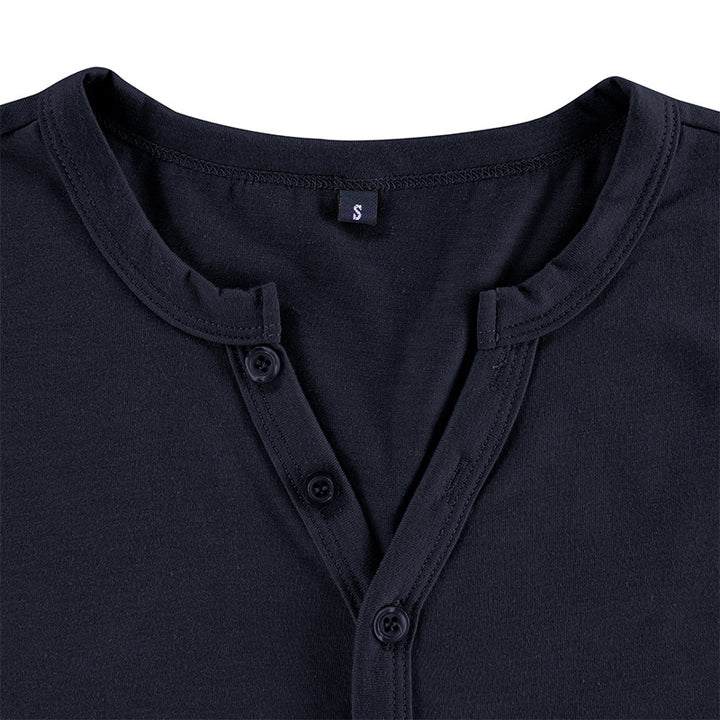 Herren Kurzarm Henley-Shirt mit strukturierter Knopfleiste und modernem Design Aliams