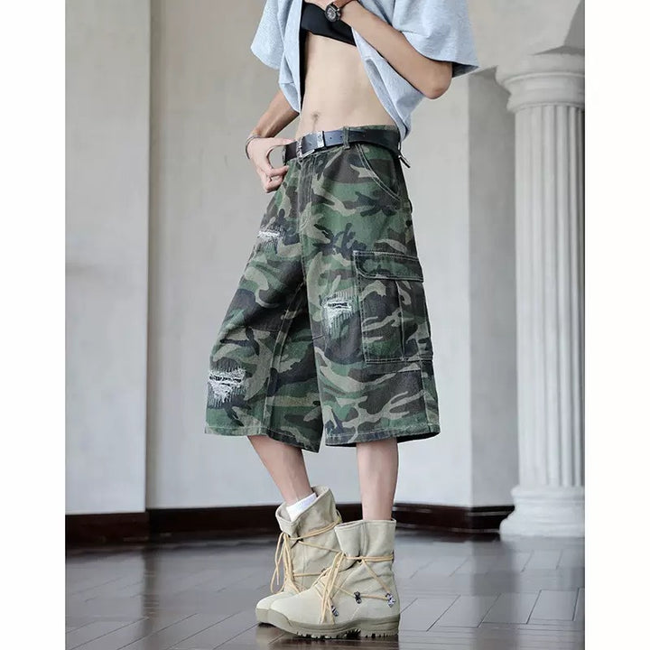 Herren Cargo-Shorts mit robustem Camouflage-Design und vielseitigen Taschen Aliams