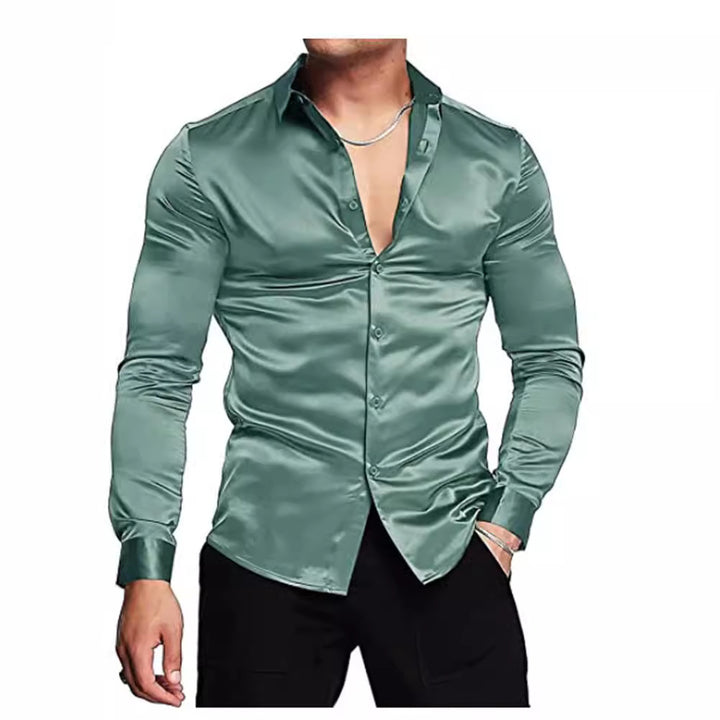 Herren elegantes und glänzendes Hemd Aliams