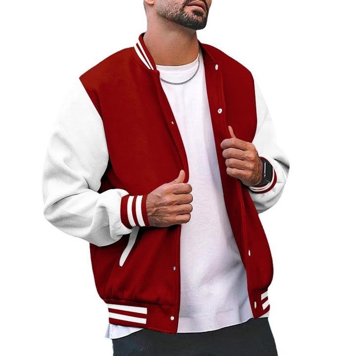 Herren sportliche Collegejacke mit bunten Ärmeln Aliams