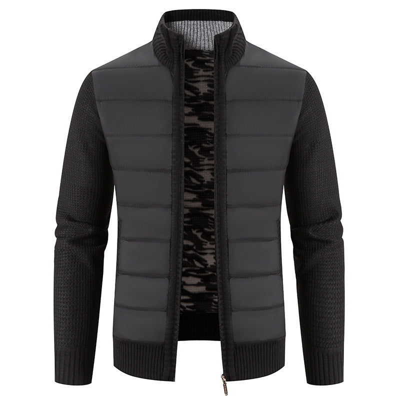 Herren hybride Steppjacke mit modischem Strickdesign Aliams
