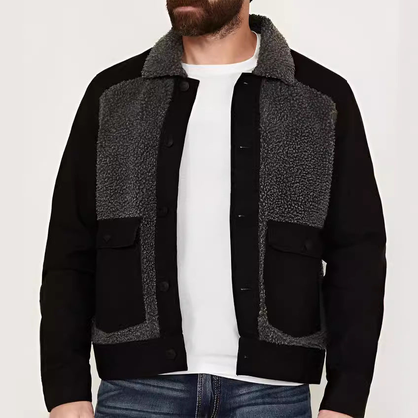 Herren warme Utility-Jacke mit abnehmbaren Sherpa-Kragen Aliams