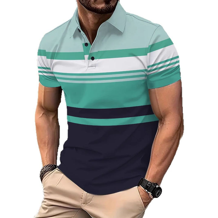 Herren Polohemd mit innovativem Linienmuster Aliams