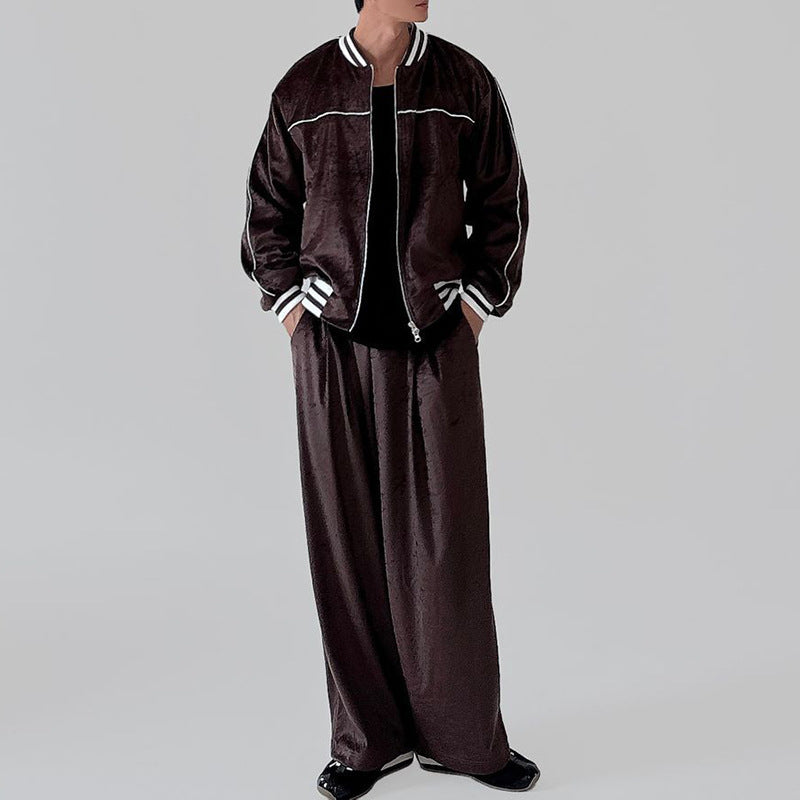 Herren sportliche und stylische Trainingsjacke mit weitem Schnitt Aliams