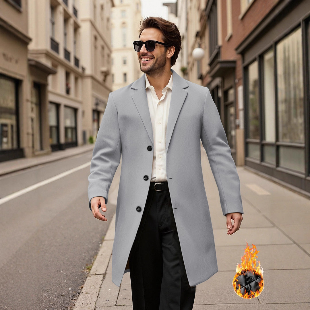 Herren eleganter doppelreihiger Mantel Aliams